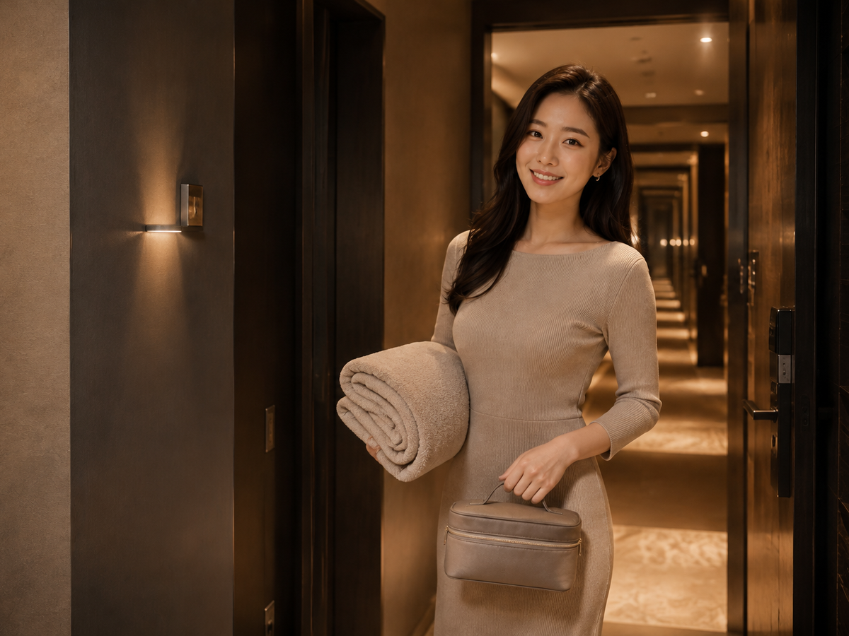 수원 영통 방문 홈케어 일정을 준비하는 젊은 성인 한국 여성 관리사